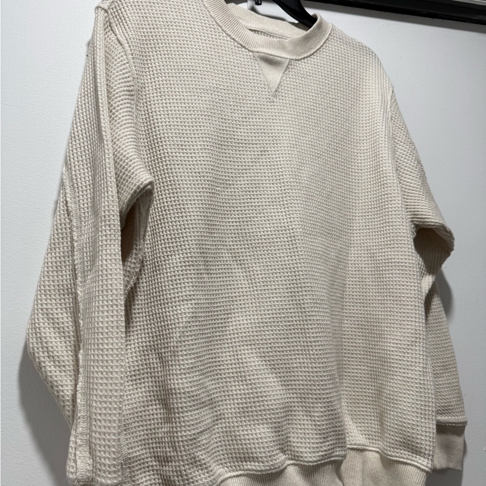 Aerie WOMENS Oversized Waffle Knit Sweatshirt Size XS - Picture 3 of 3
